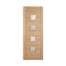 Vancouver 4 Light Small Prefinished Oak Door 826 x 2040mm