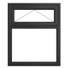 PVC-U Top Hung Window 1190 x 965mm Grey/White