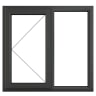 PVC-U LH Side Hung Window 1190 x 965mm Grey/White