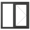 PVC-U RH Side Hung Window 1190 x 965mm Grey/White