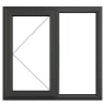 PVC-U LH Side Hung Window 905 x 965mm Grey/White