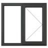 PVC-U RH Side Hung Window 1190 x 1040mm Grey/White