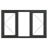 PVC-U L&RH Side Hung Window 1770 x 1115 mm Grey/White