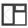 PVC-U LH Side Hung Top Opener Window 1190 x 965 mm Grey/White