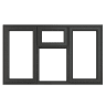 PVC-U L&RH Side Hung Top Opener 1770 x 1115 mm Grey/White