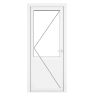 PVC-U Single Door 1 Panel Glazed Left Hand 840 x 2090 mm White