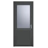 PVC-U Single Door 1 Panel Glazed Left Hand 920 x 2090 mm Grey/White