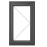PVC-U RH Side Hung Window 610 x 1190 mm Grey/White