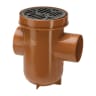 Polypipe Drain Back Inlet Bottle Gully 110mm Brown