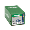 SPAX YELLOX Coated Universal Woodscrews PZ2 Bit Recess 5.0 x 80mm Box of 100