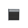 Piranha In-Ground Composite Fence Kit with Diagonal Trellis 1800mm Black Carbon