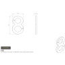 Carlisle Brass Numeral '8' Face Fix Number 76mm Satin Chrome