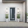 Crystal Long Glass Composite Door 7016 Left Hand 920 x 2055mm Obscure Glazed Grey