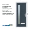 Crystal Long Glass Composite Door 7016 Left Hand 920 x 2055mm Obscure Glazed Grey