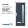 Crystal Long Glass Composite Door 920 x 2055mm 7016 Right Hand Obscure Glazed Grey