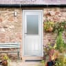 Crystal Two Square Glass Composite Door Right Hand 920 x 2055mm Obscure Glazed White