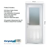 Crystal Two Square Glass Composite Door Right Hand 920 x 2055mm Obscure Glazed White