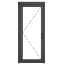 PVC-U Single Door Clear Glazed Left Hand 920 x 2090 mm Grey/White