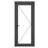 PVC-U Single Door Clear Glazed Right Hand 840 x 2090 mm Grey/White