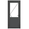 PVC-U Single Door 1 Panel Clear Glazed Left Hand 890 x 2090 mm Grey/White