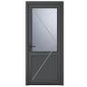 PVC-U Single Door 1 Panel Obscure Glazed Right Hand 840 x 2090 mm Grey/White