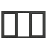 Crystal Triple Glazed Window Grey/White LH & RH 1190 x 1770mm Clear