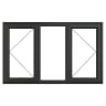 Crystal Triple Glazed Window Grey/White LH & RH 1040 x 1770mm Clear