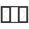Crystal Triple Glazed Window Grey/White LH & RH 1040 x 1770mm Clear