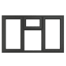 Crystal Triple Glazed Window Grey/White LH & RH Top 1115 x 1770mm Clear