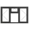 Crystal Triple Glazed Window Grey/White LH & RH Top 1040 x 1770mm Clear