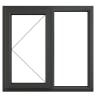 Crystal Triple Glazed Window Grey/White LH 1190 x 1190mm Clear