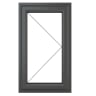 Crystal Triple Glazed Window Grey/White RH 610 x 820mm Clear