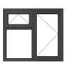 Crystal Triple Glazed Window Grey/White RH Top Hung 1040 x 1190mm Clear