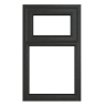 Crystal Triple Glazed Window Grey/White Top Hung 610 x 1190mm Clear