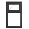 Crystal Triple Glazed Window Grey/White Top Hung 610 x 820mm Clear