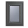 Crystal Triple Glazed Window Grey/White Top Hung 820 x 820mm Obscure