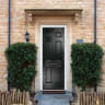 Muirfield solid Black None Glass 920 x 2090mm Left Hand