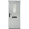 Sunningdale Agate Grey Clear Glass 920 x 2090mm Right Hand