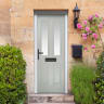Carnoustie Agate Grey Clear Glass 890 x 2090mm Right Hand