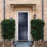 Muirfield solid Blue None Glass 890 x 2090mm Right Hand