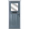Eaton Slate Grey Stipolytte Glass 890 x 2090mm Left Hand