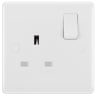 BG Nexus 800 13A Single Switched Socket Round Edge White Moulded