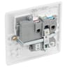 BG Nexus 800 13A Single Switched Socket Round Edge White Moulded