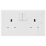 BG Nexus 800 13A Double Switched Socket Round Edge White Moulded