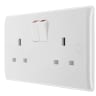 BG Nexus 800 13A Double Switched Socket Round Edge White Moulded