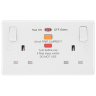BG 13A Double Switched Socket & Type A RCD Round Edge White Moulded