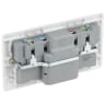 BG 13A Double Switched Socket & Type A RCD Round Edge White Moulded