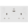 BG Nexus 800 Series 13A Double Switched Socket USB A&C 22W White