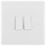 BG 800 Series 20A Double Wall Light Switch White Moulded Round Edge