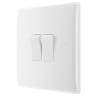 BG 800 Series 20A Double Wall Light Switch White Moulded Round Edge